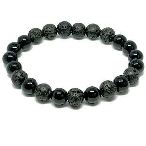 Minerální náramek onyx, lávový kámen - CHARAKTER